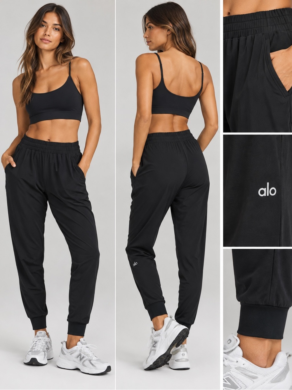 Alo Yoga Black Performance Jogger Pants | Women’s | Cuffed Ankle | Size Small